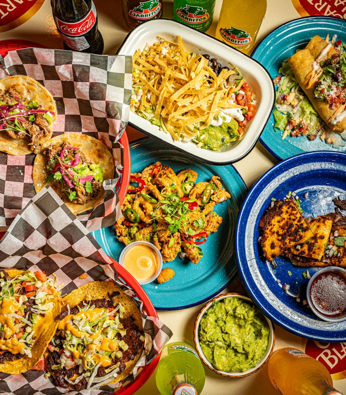 many different types of food on a table