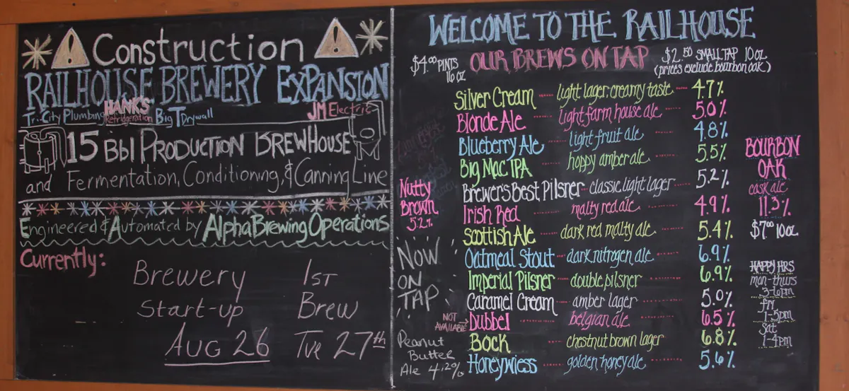 a blackboard sign on a wall