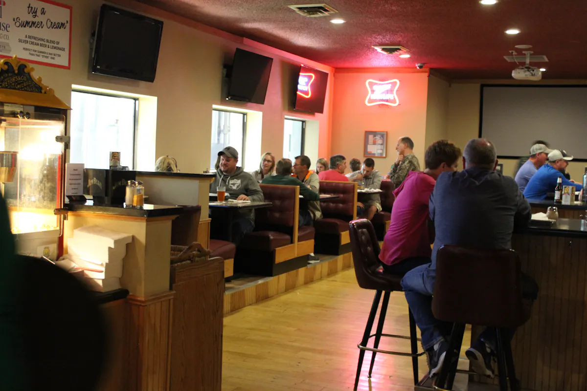 a group of people in a room