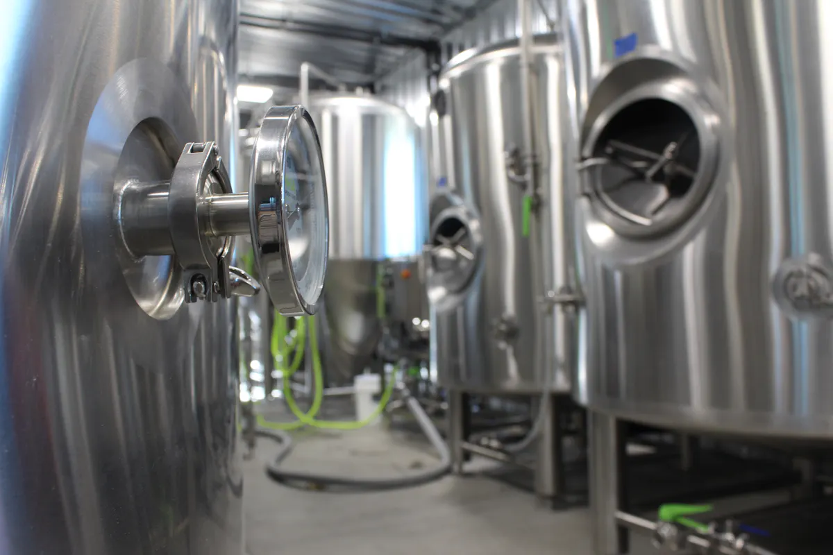 a black and stainless steel appliances