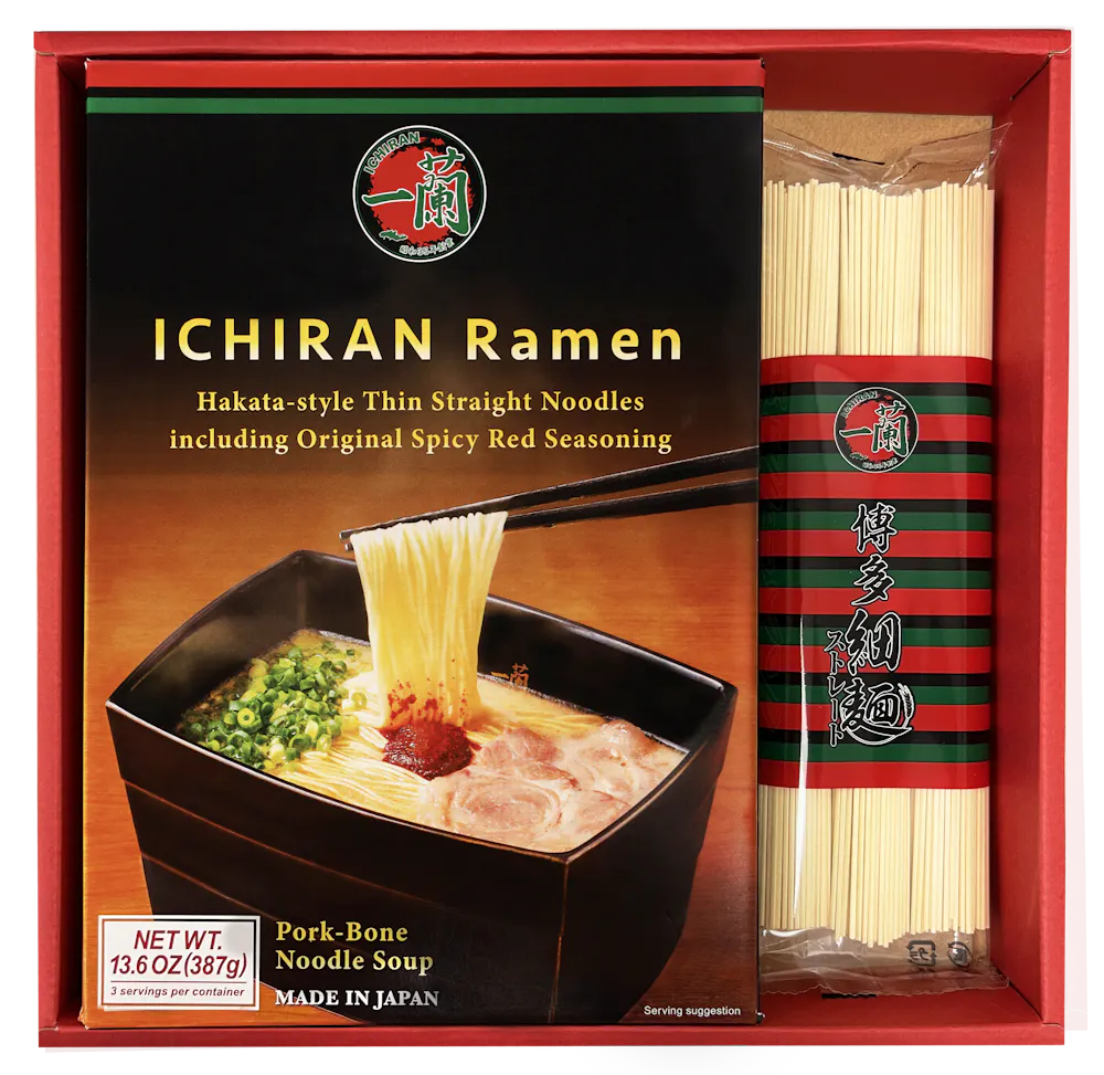 One Tonkotsu Ramen Kit and 3 servings of noodles in a separate package