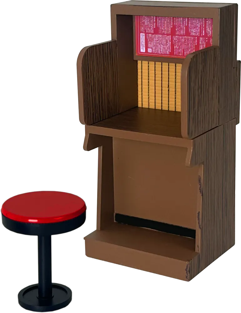Miniature Ramen Focus Booth with stool