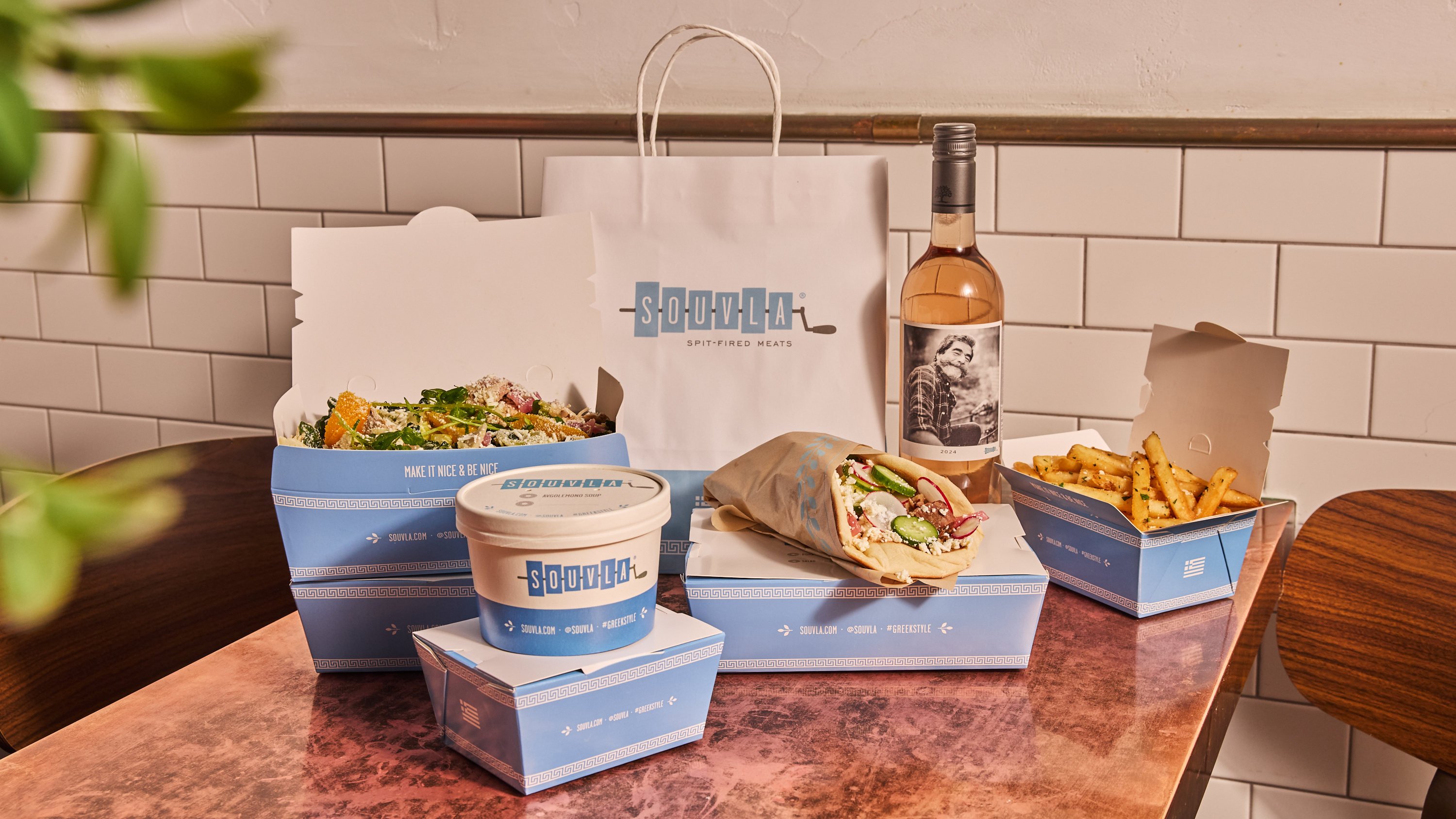 a group of food in boxes