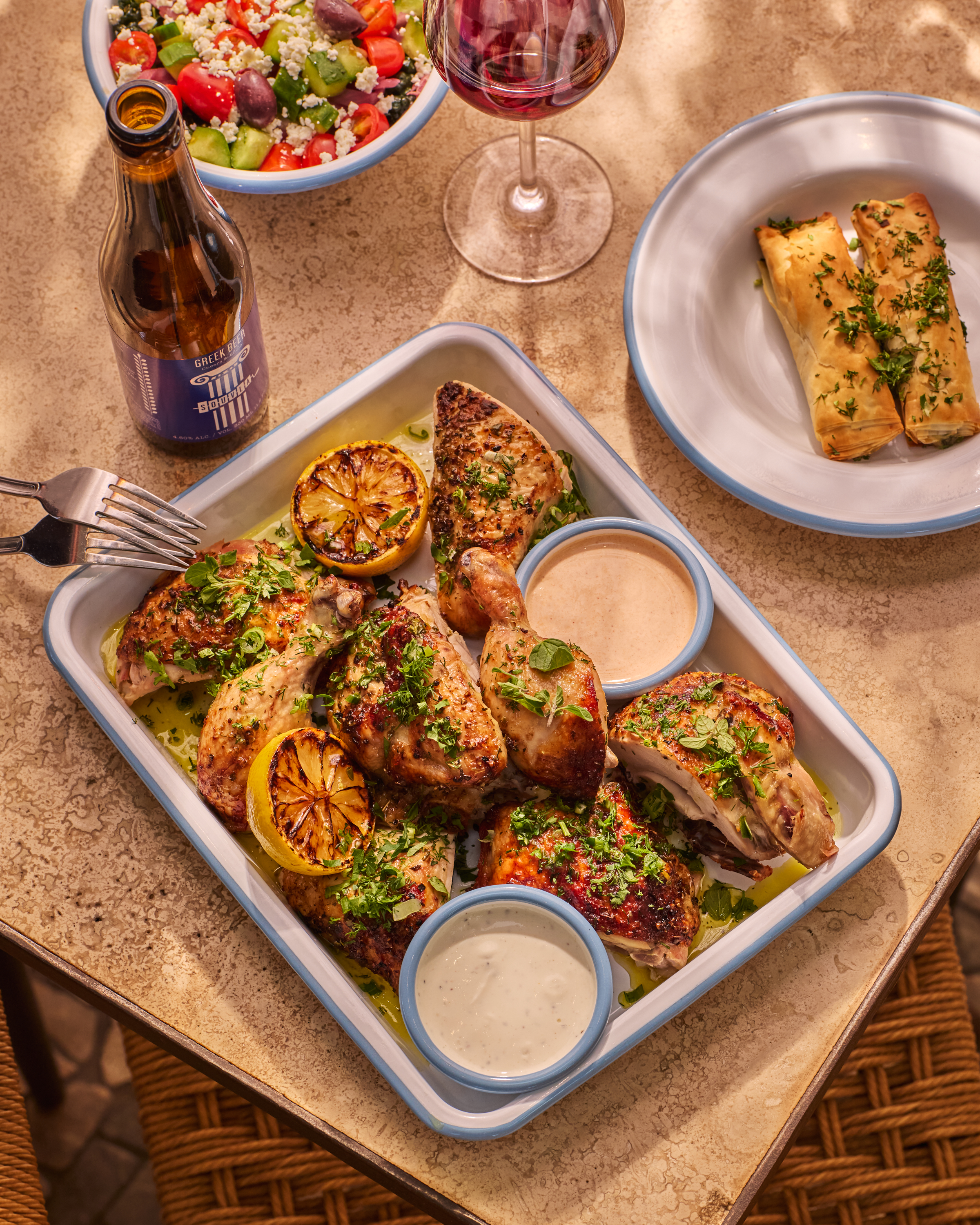 a tray of food on a table