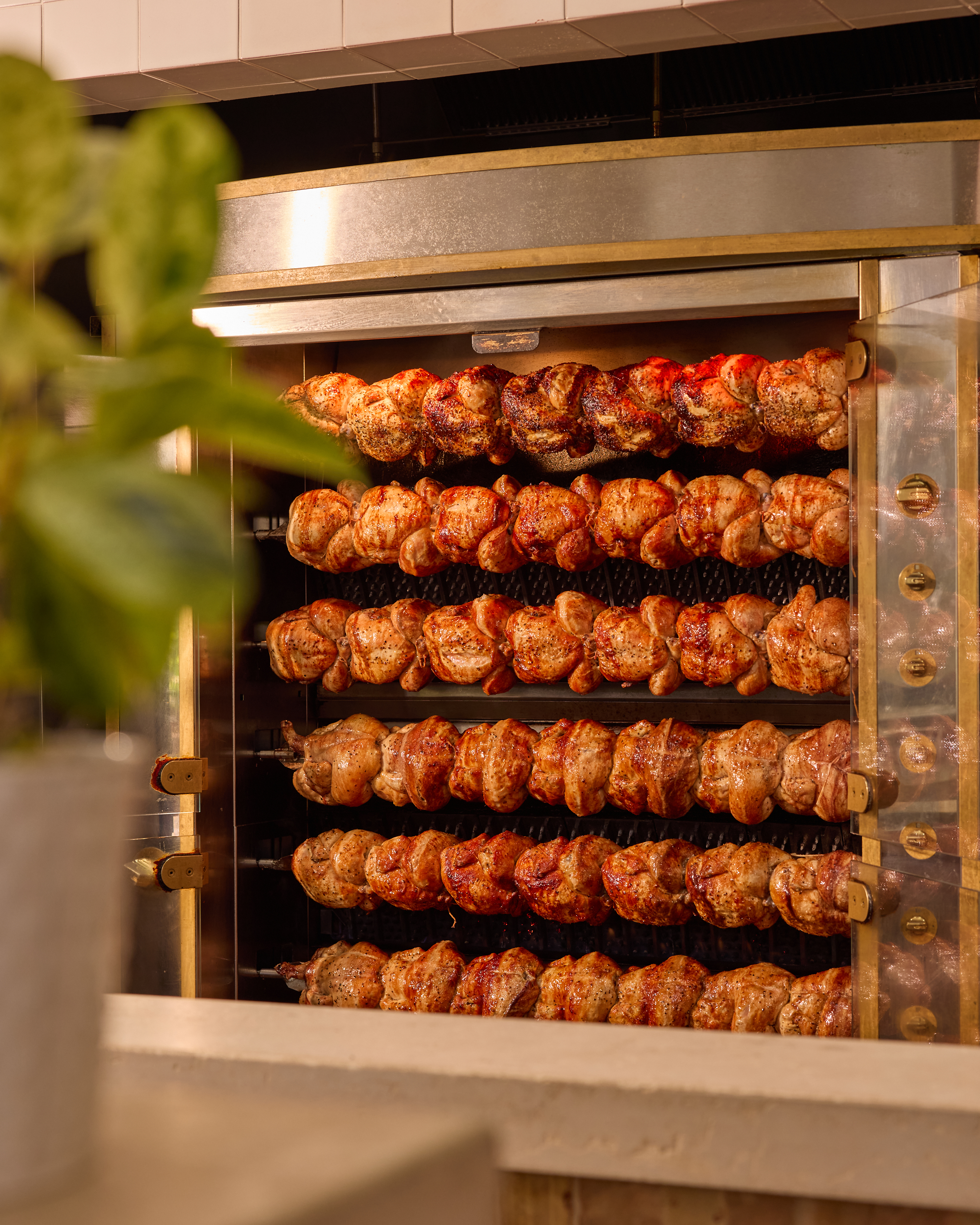 a large roasting rack of chicken