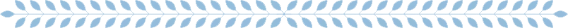 a horizontal row of evenly spaced blue leaf shapes