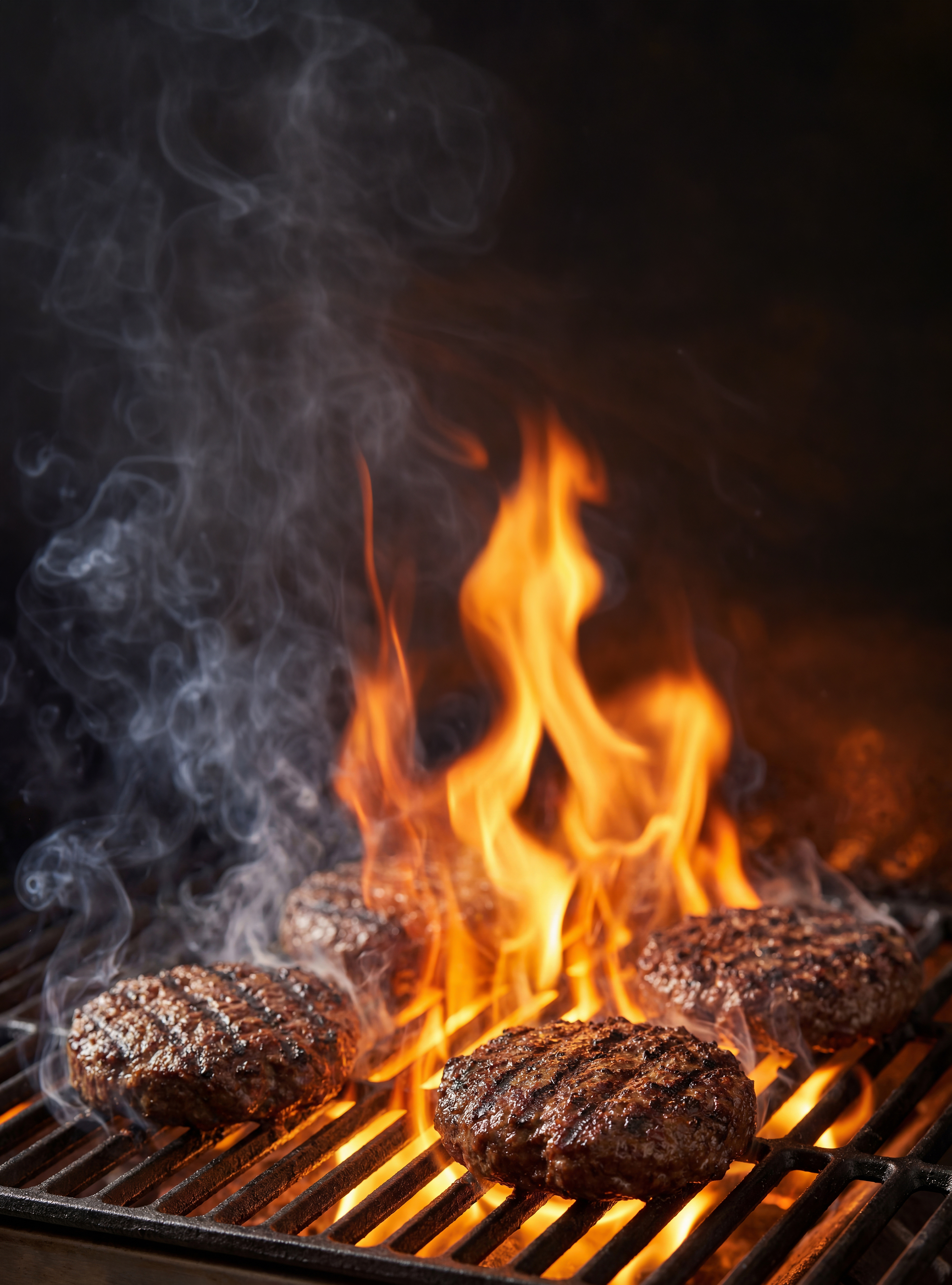 Burgers on a grill