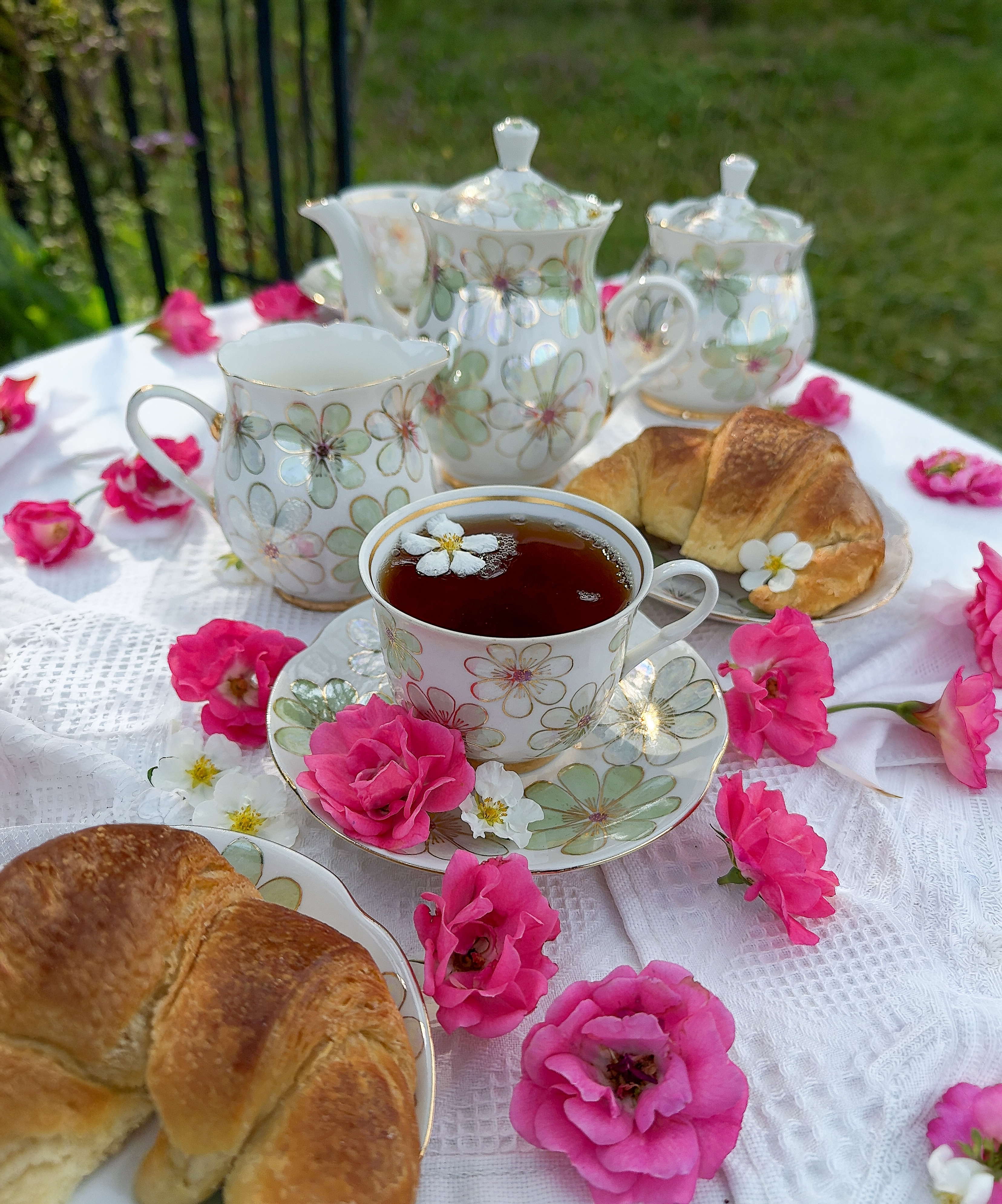 spring tea party set up