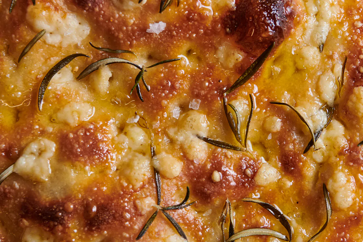 a close up of a pizza