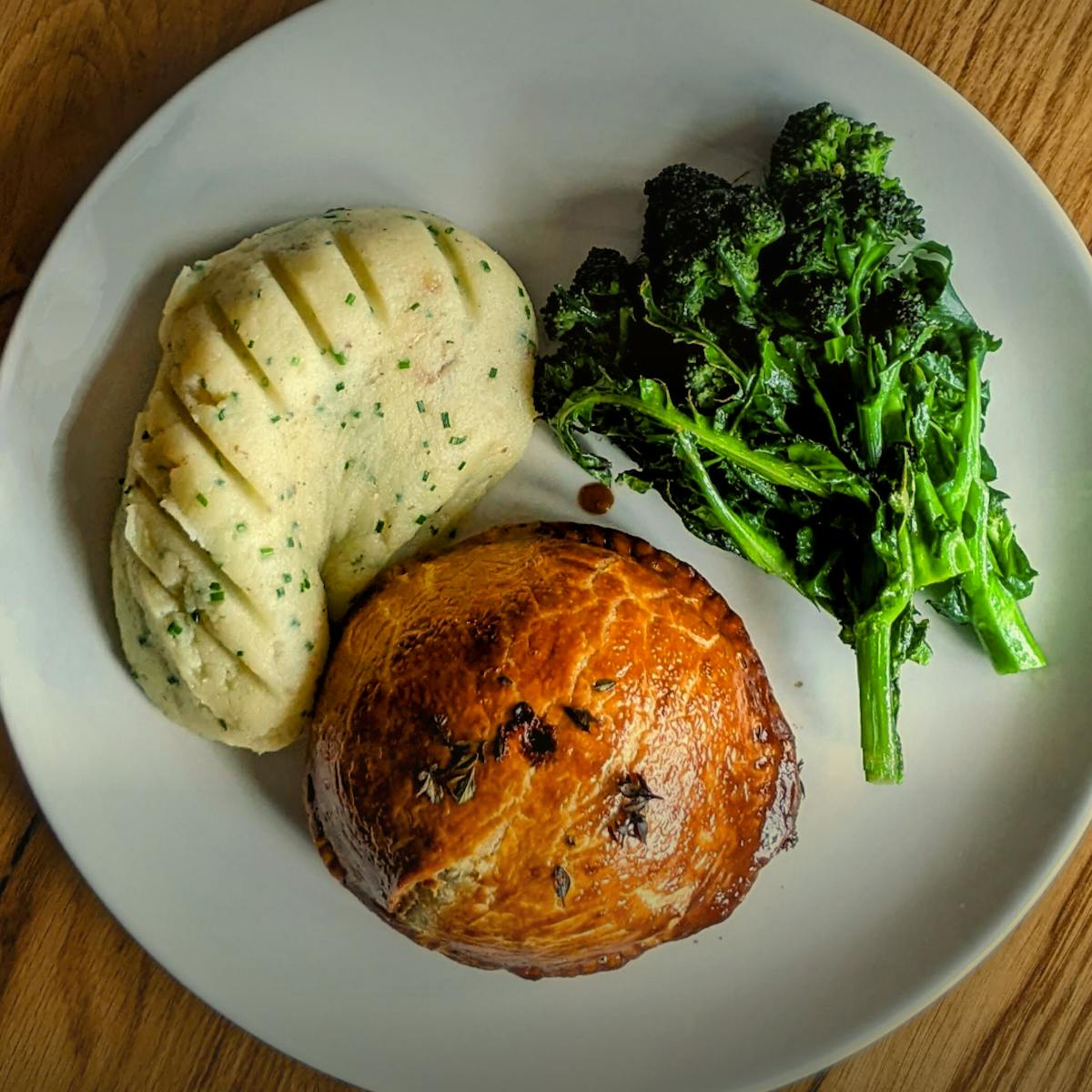 a plate of food with broccoli