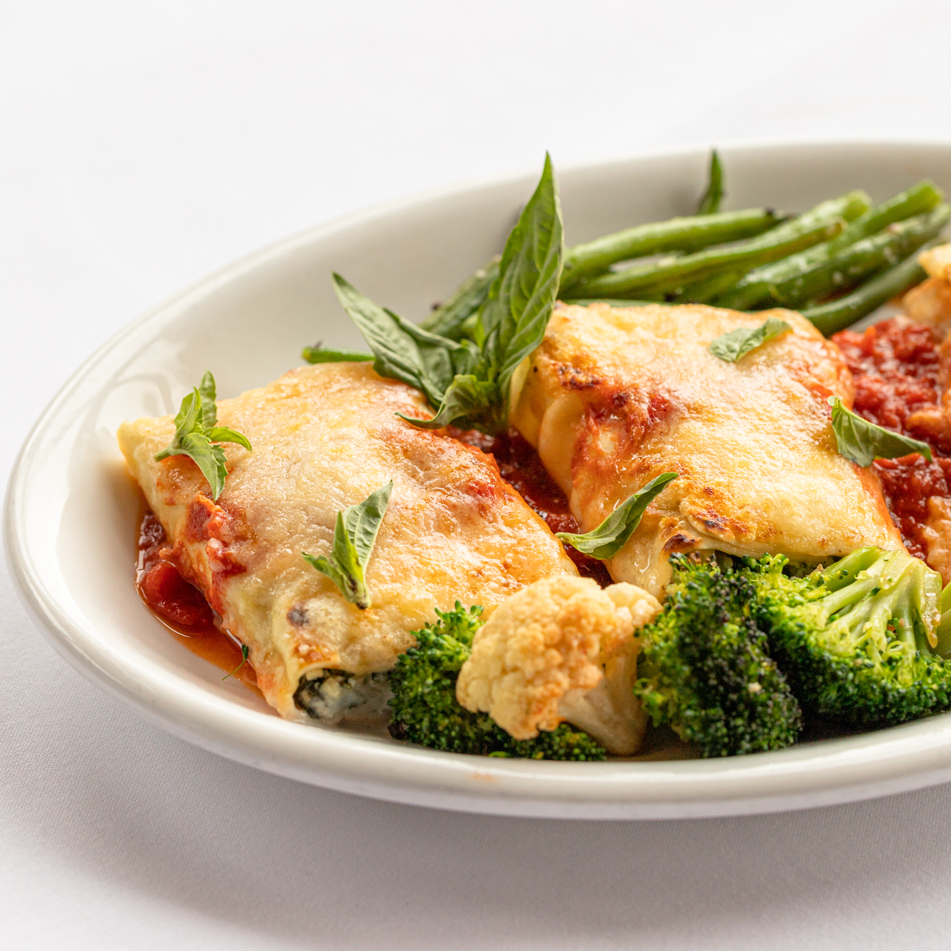 a plate of food with broccoli