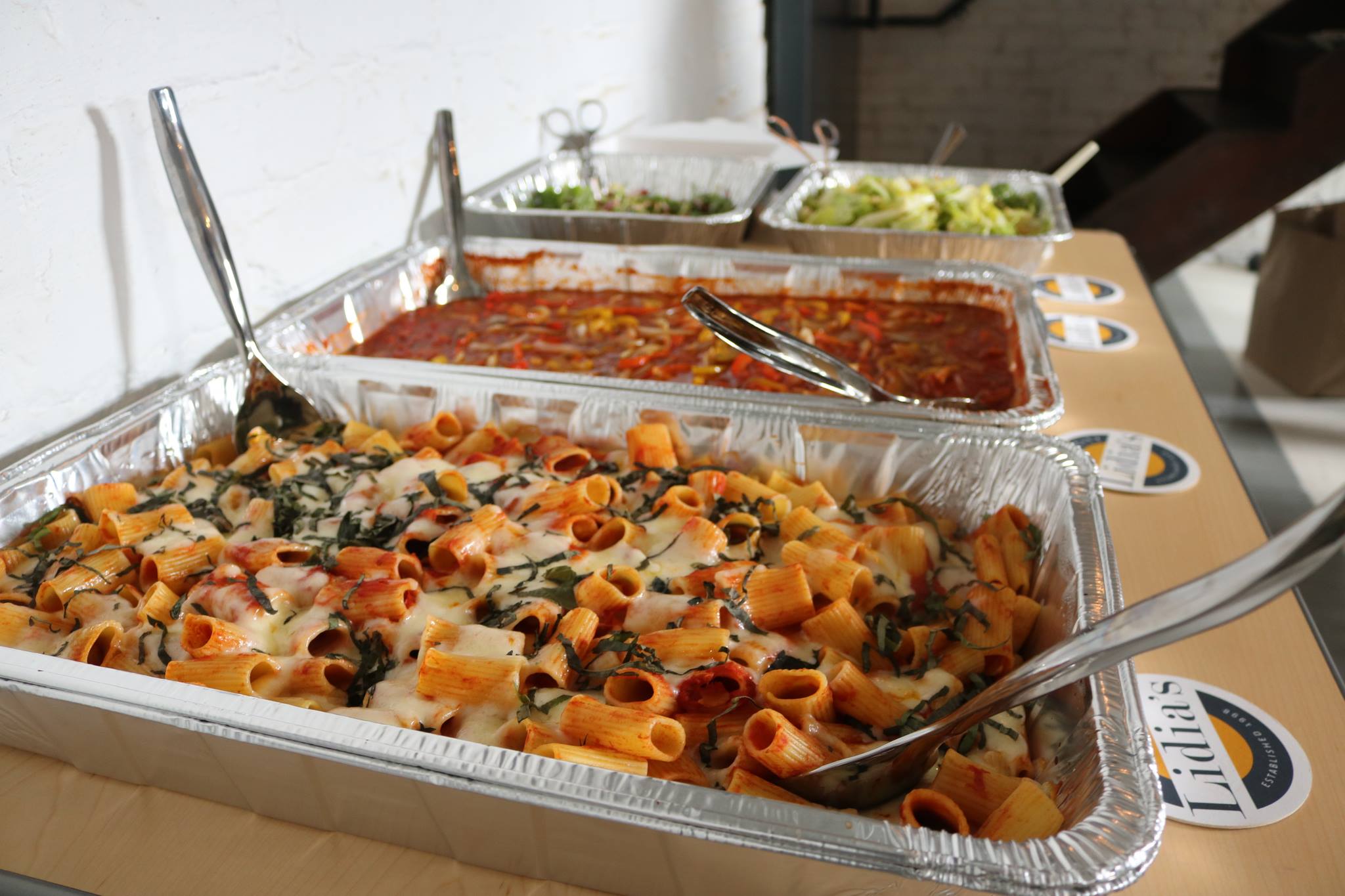 a bunch of food on a tray