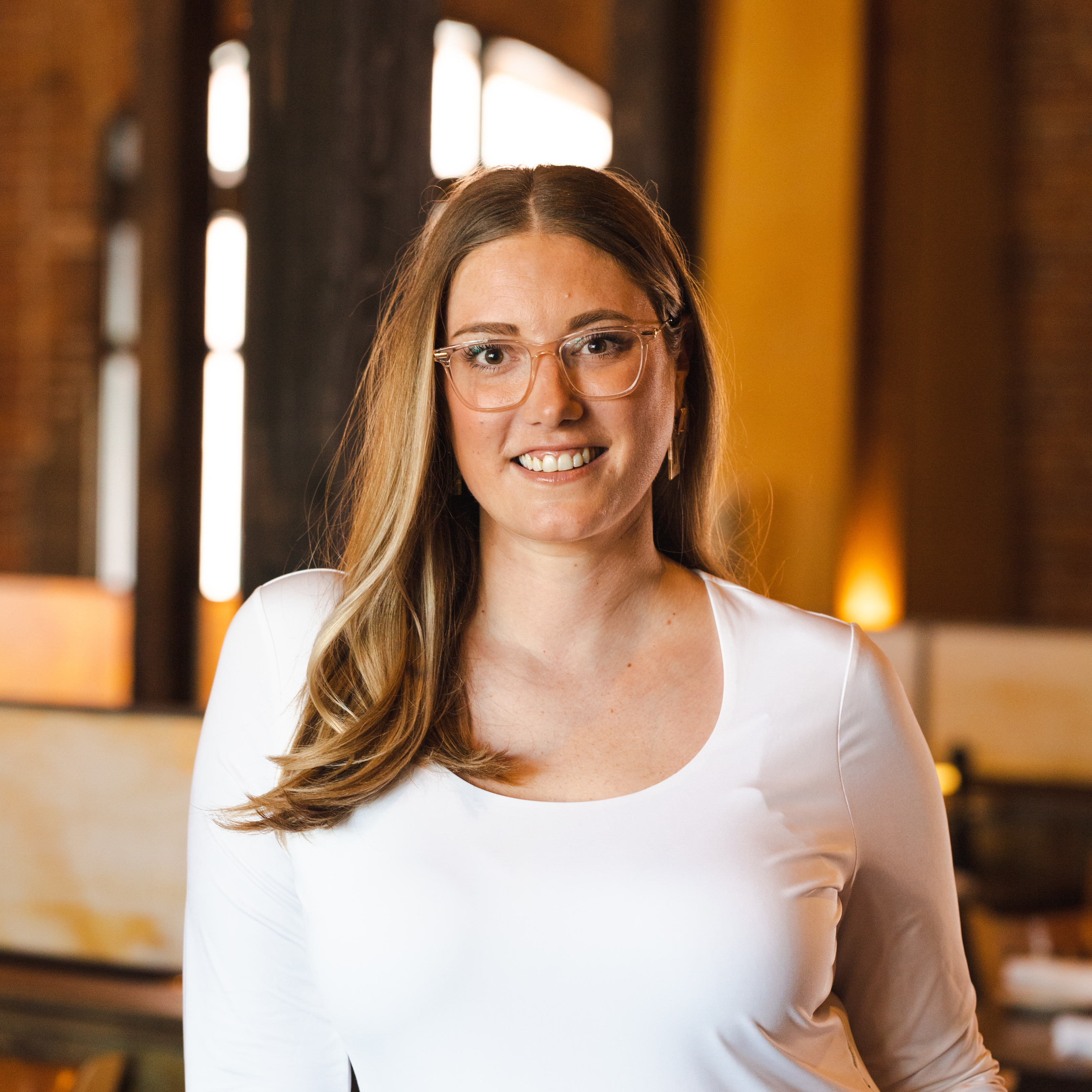 a woman smiling for the camera