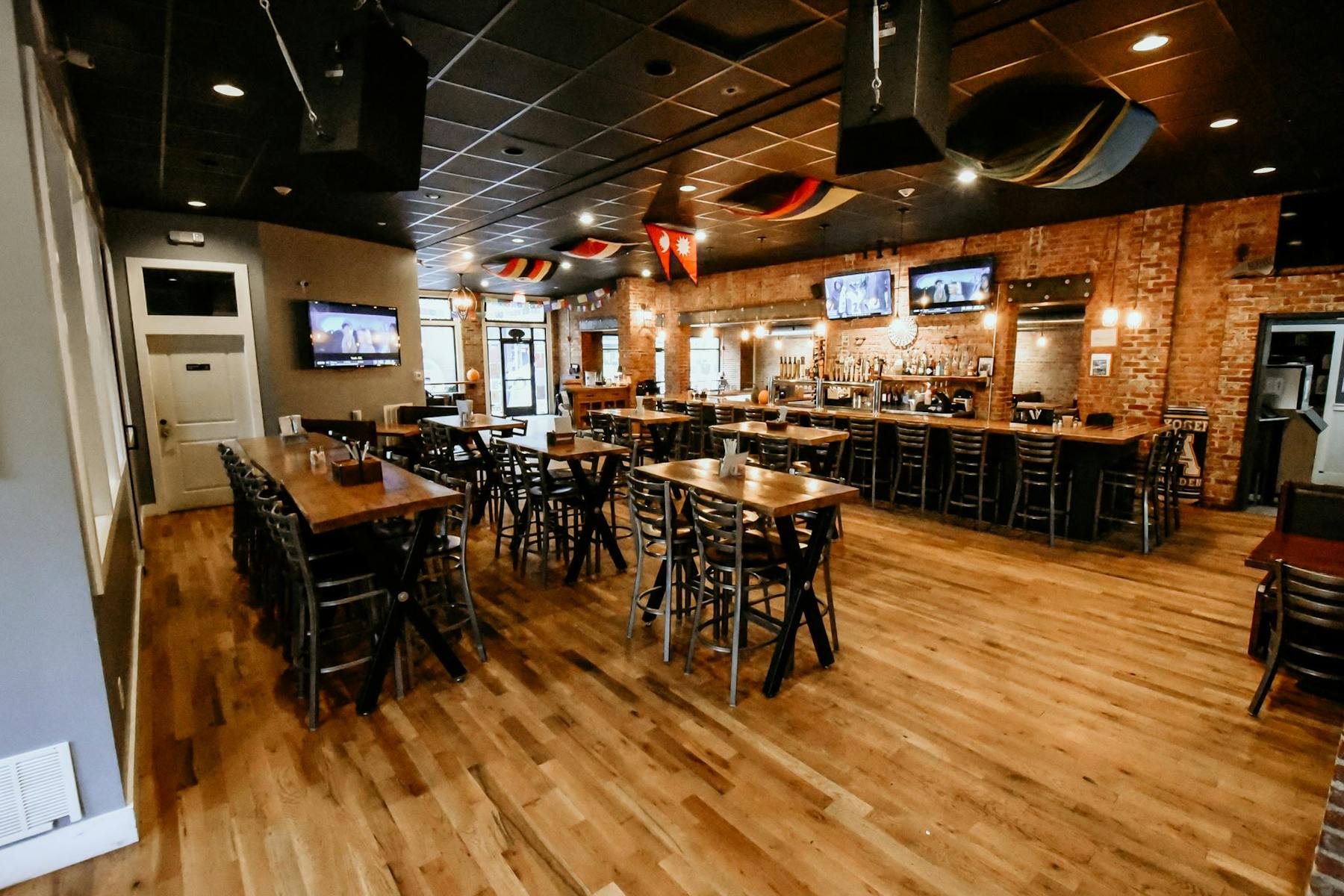 a dining room and bar