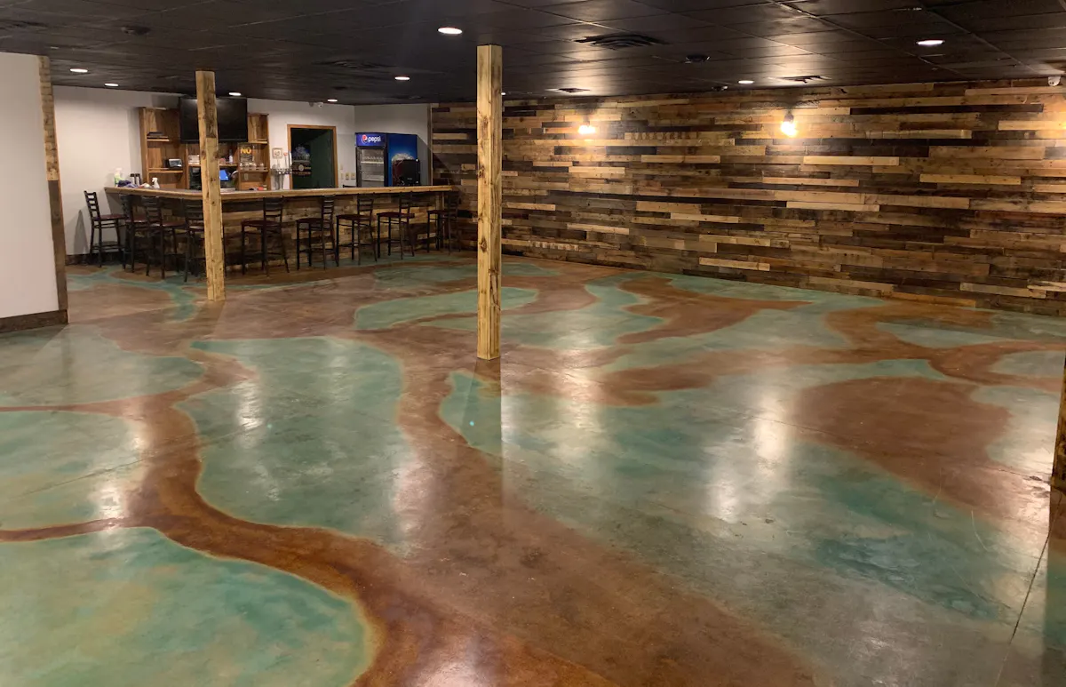 a room with a wooden floor