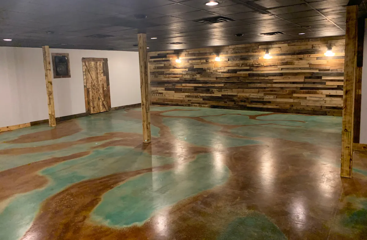 a room with a wooden floor