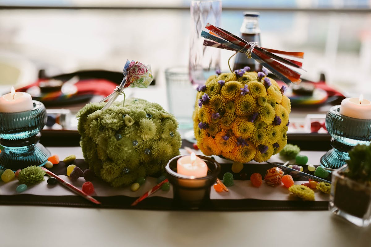 a close up of food on a table