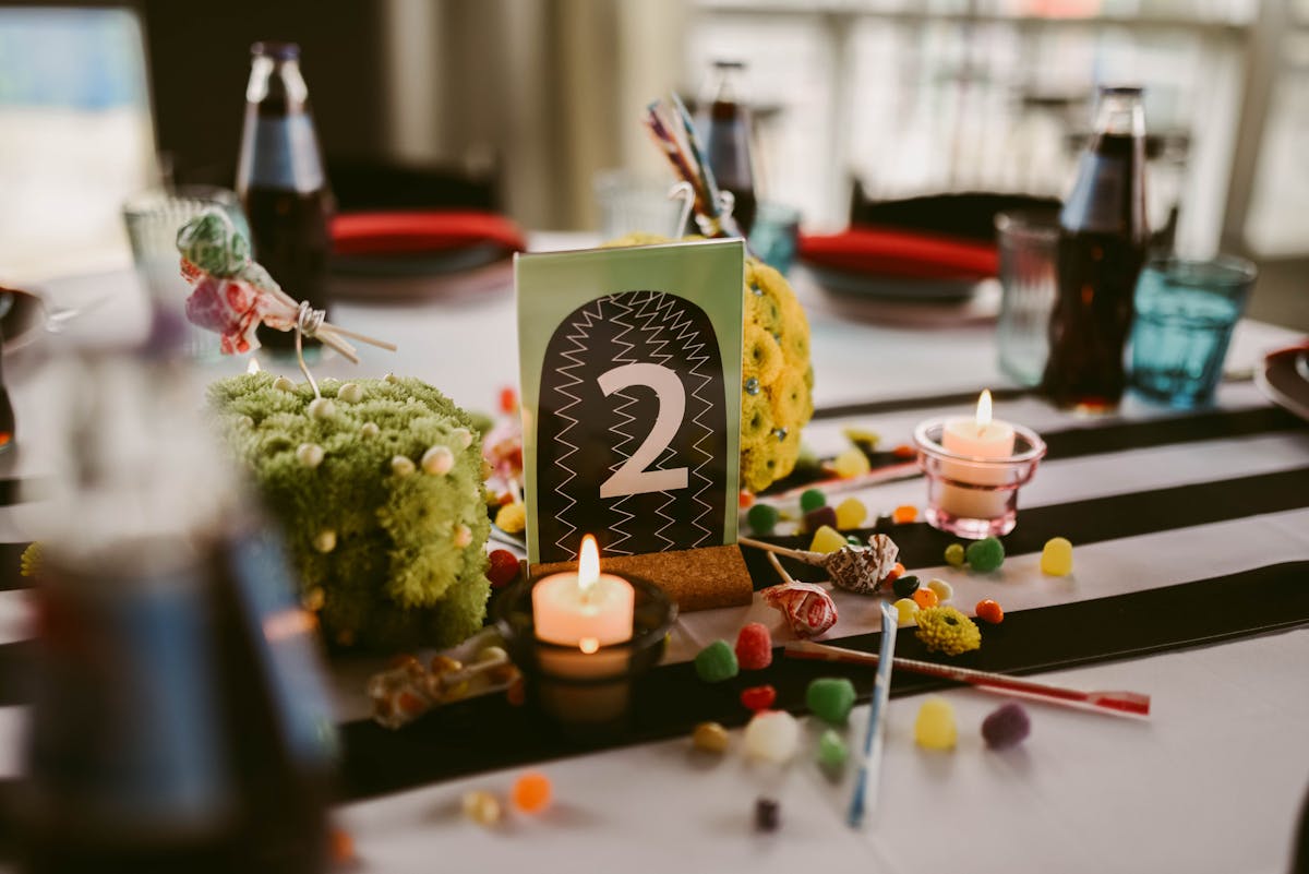 a close up of a cake on a table