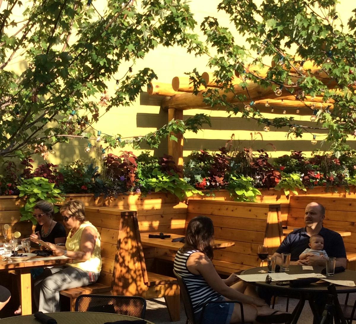 a group of people sitting at a table