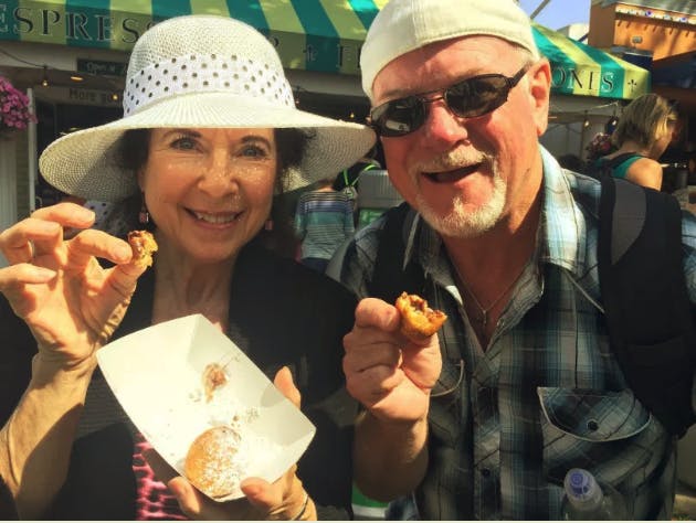 MN State Fair attendees enjoying French Meadow's Mini Sconuts