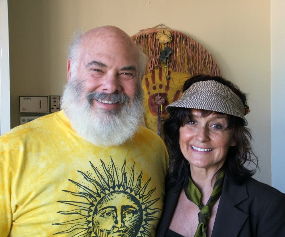 Lynn Gordon of French Meadow with Dr. Andrew Weil at his home in AZ