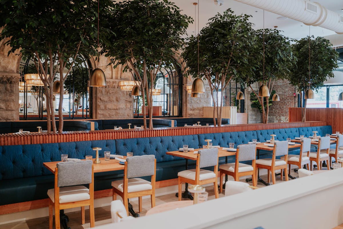 The Finch Nashville dining room, greenery, american grill