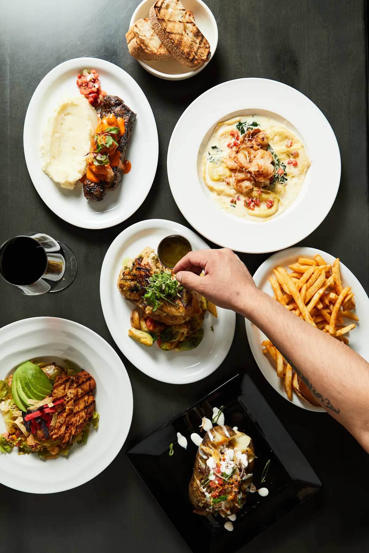 a bunch of different types of food on a plate
