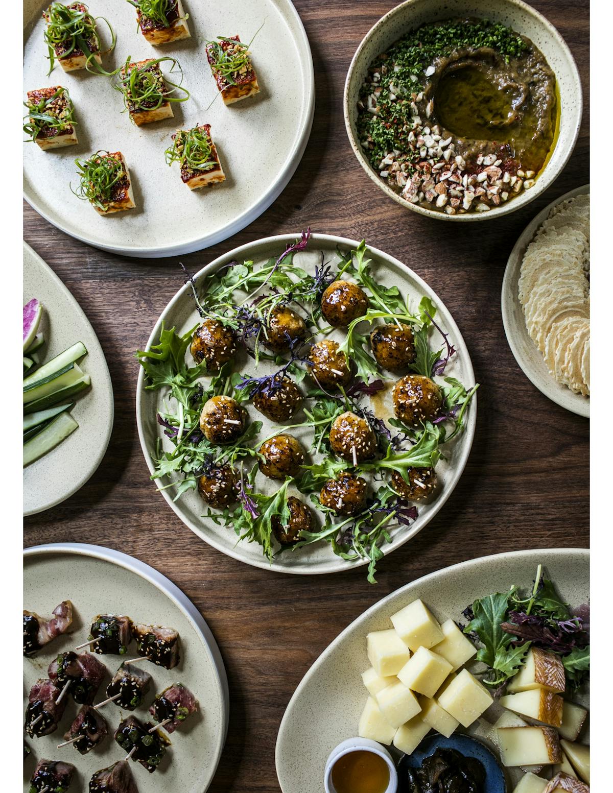 a bowl filled with different types of food on a plate