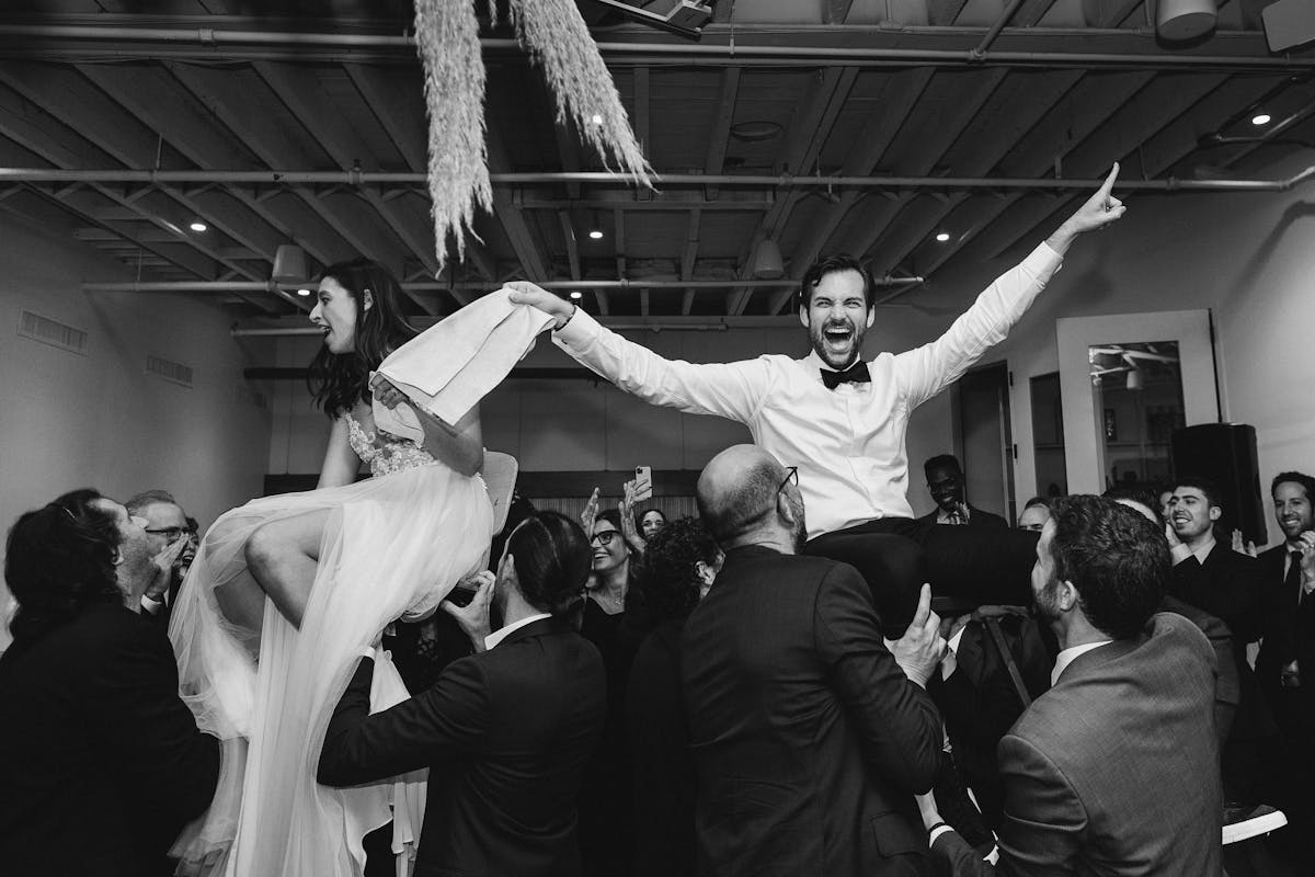 bride and groom dancing