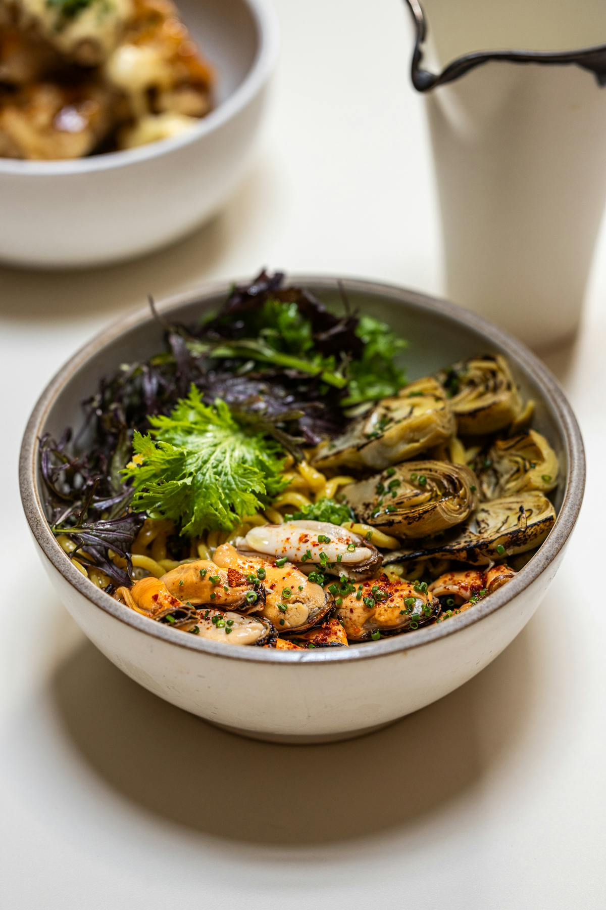 a bowl of food on a table