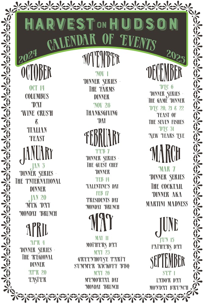 Harvest on Hudson Calendar of Events 2025 / 2025 Harvest on Hudson