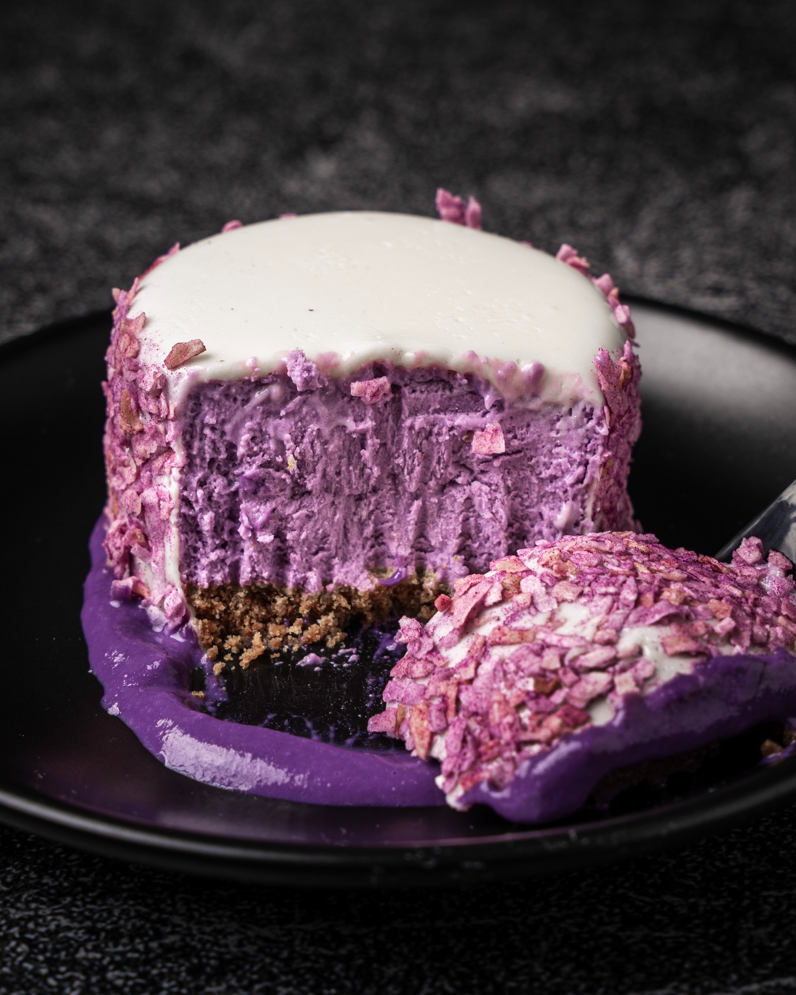 a plate of food with a fork