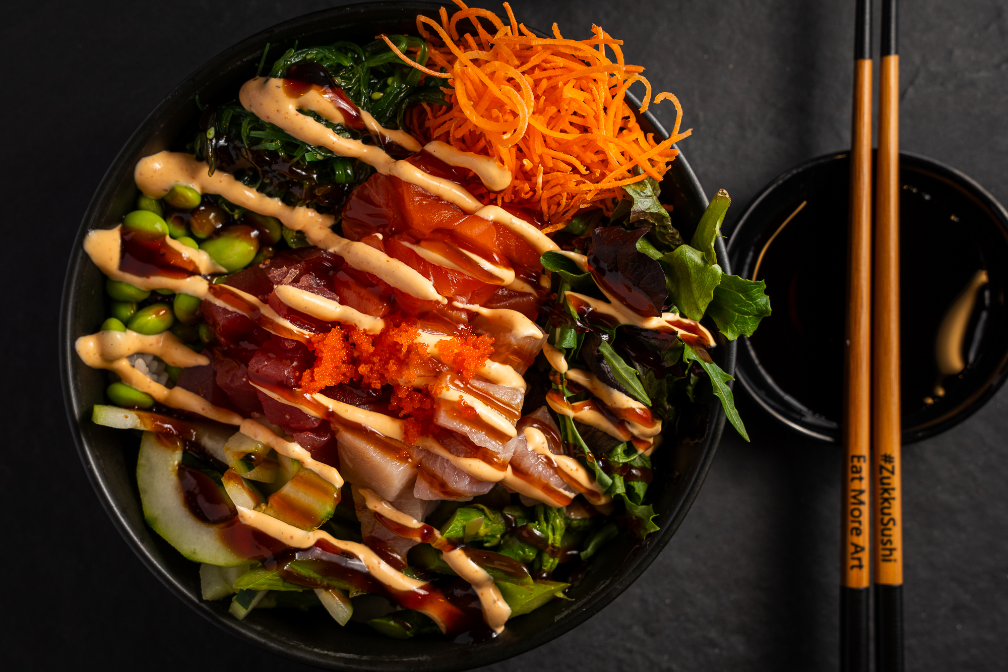 a bowl of food with sauce