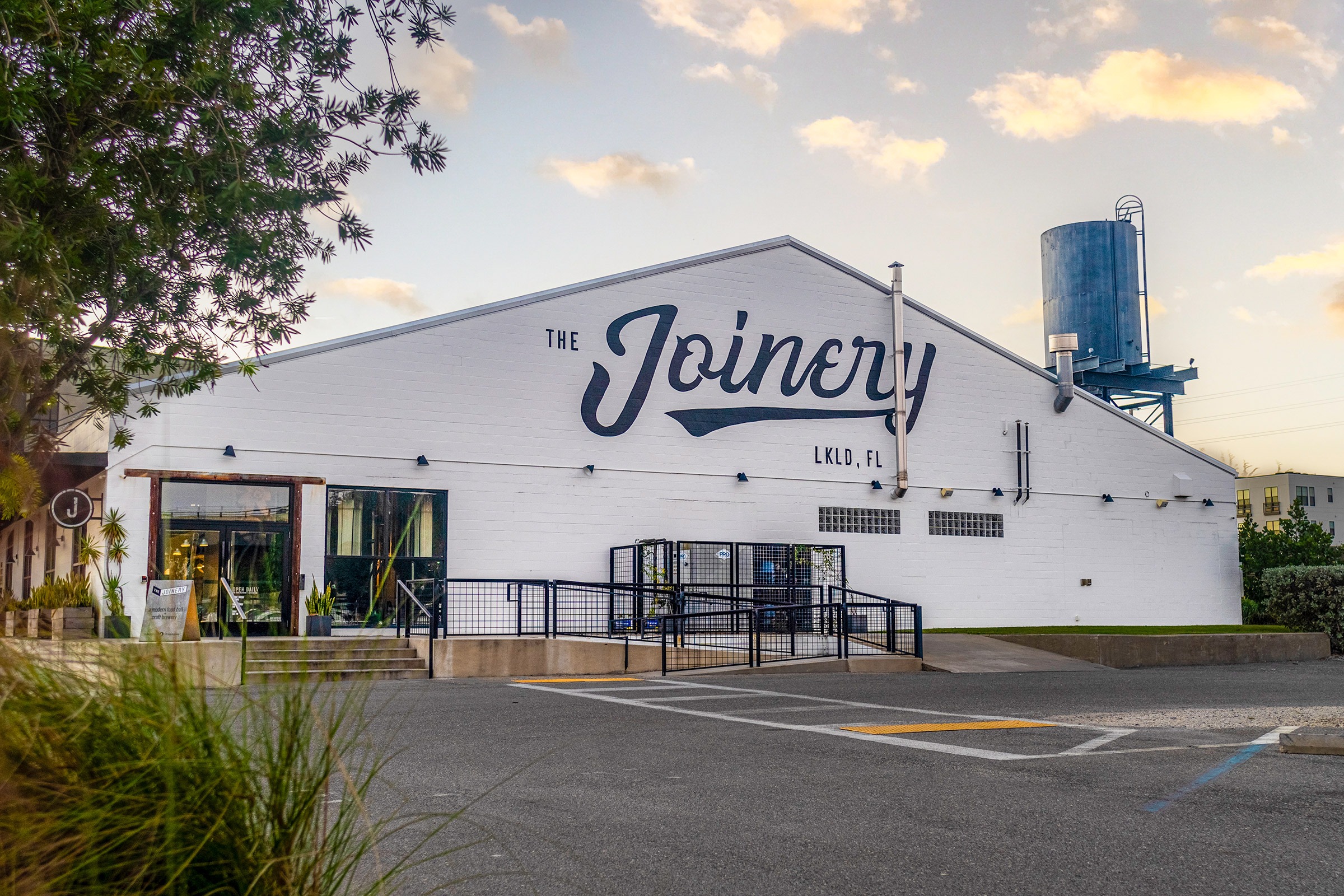 a building with a sign on it