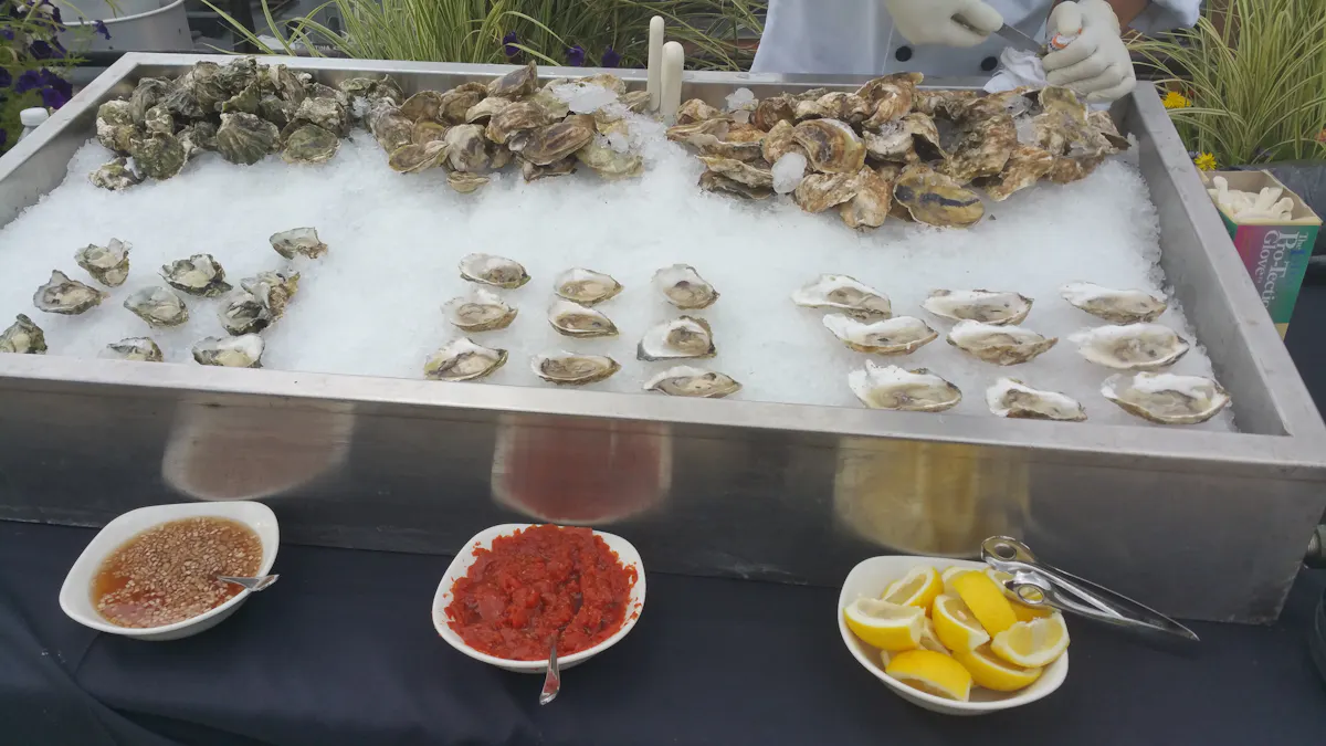 a bunch of food on a table