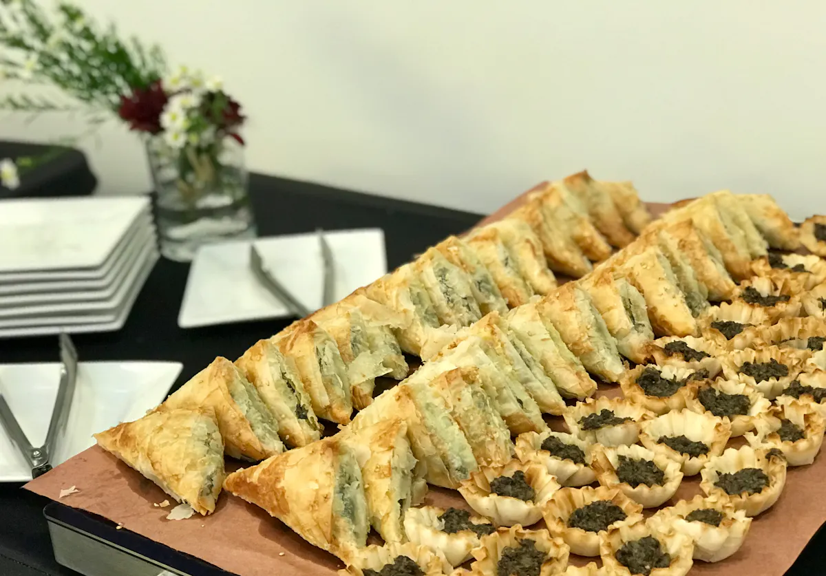 a tray of food on a table