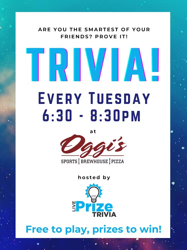 Trivia Every Tuesday 6:30 - 8:30 PM 