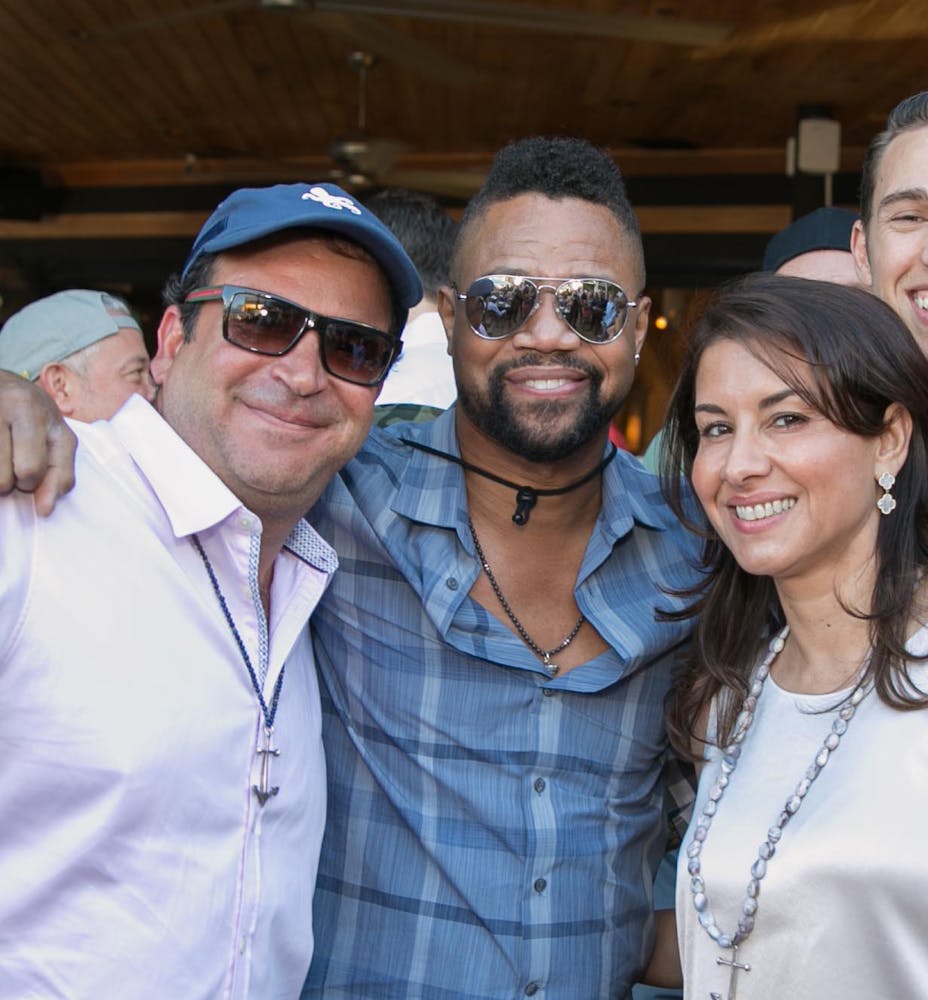 Cuba Gooding Jr., Maryam Miranda posing for the camera