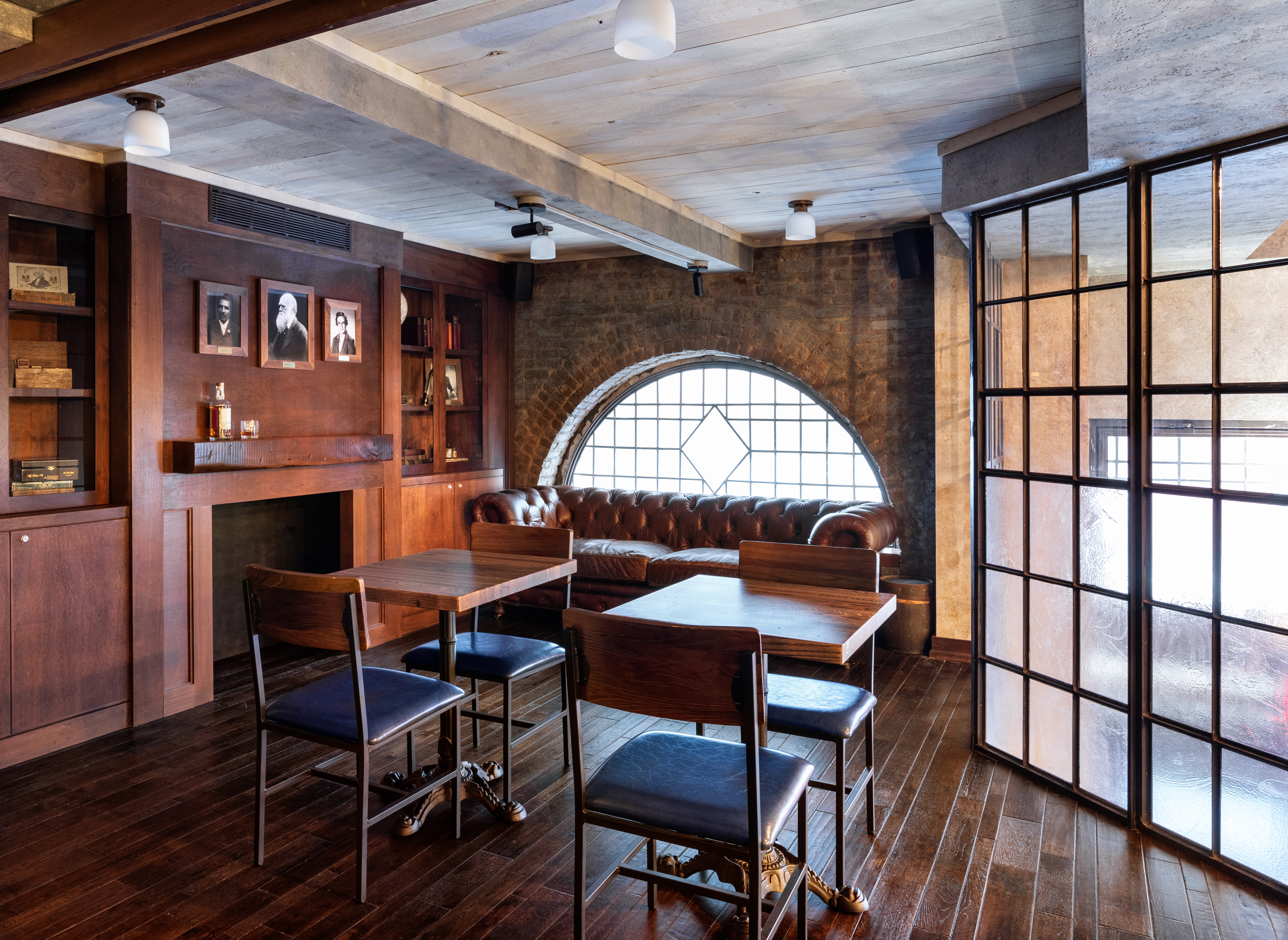 a kitchen with a dining room table
