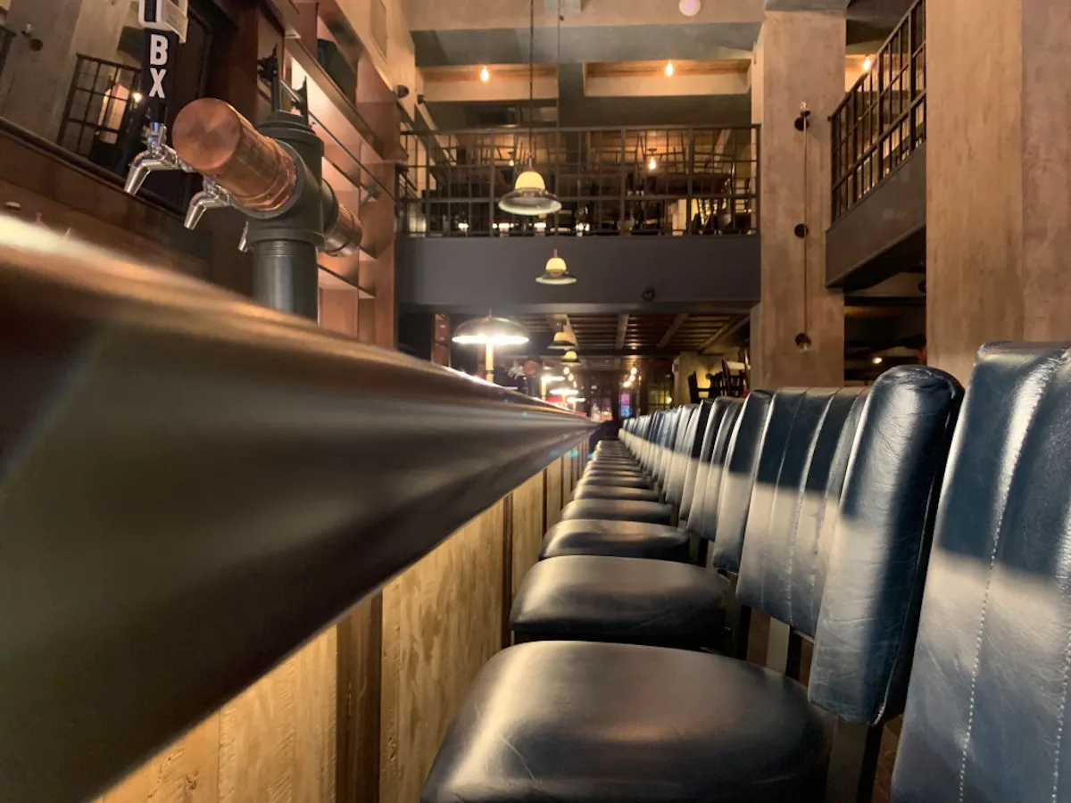 close up of a bar and chairs