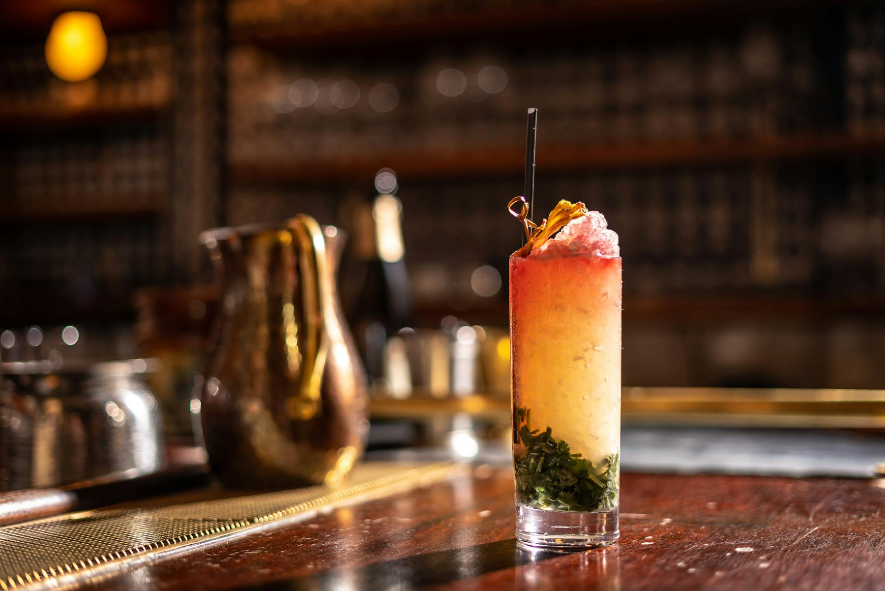 Dirty French Cocktail on Bar