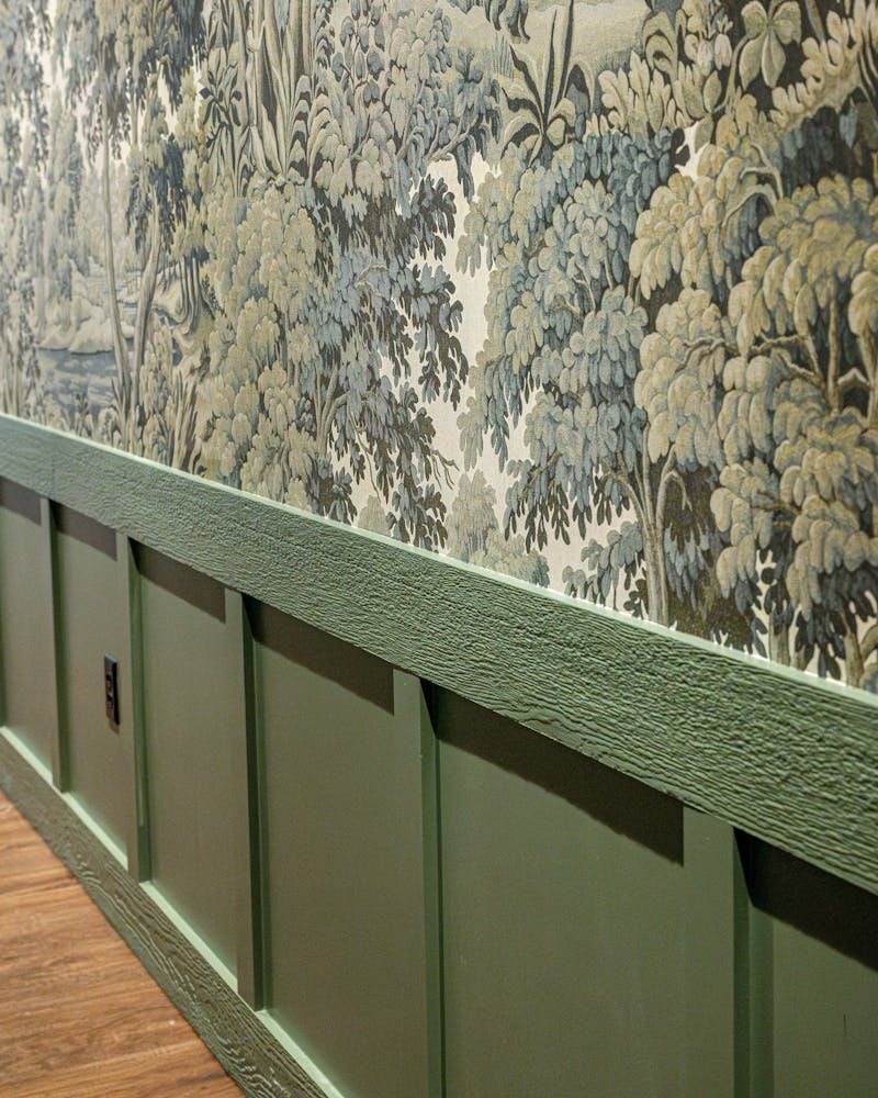 a long bridge in the background