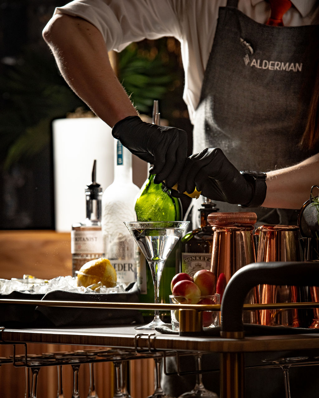 a person preparing food in a kitchen