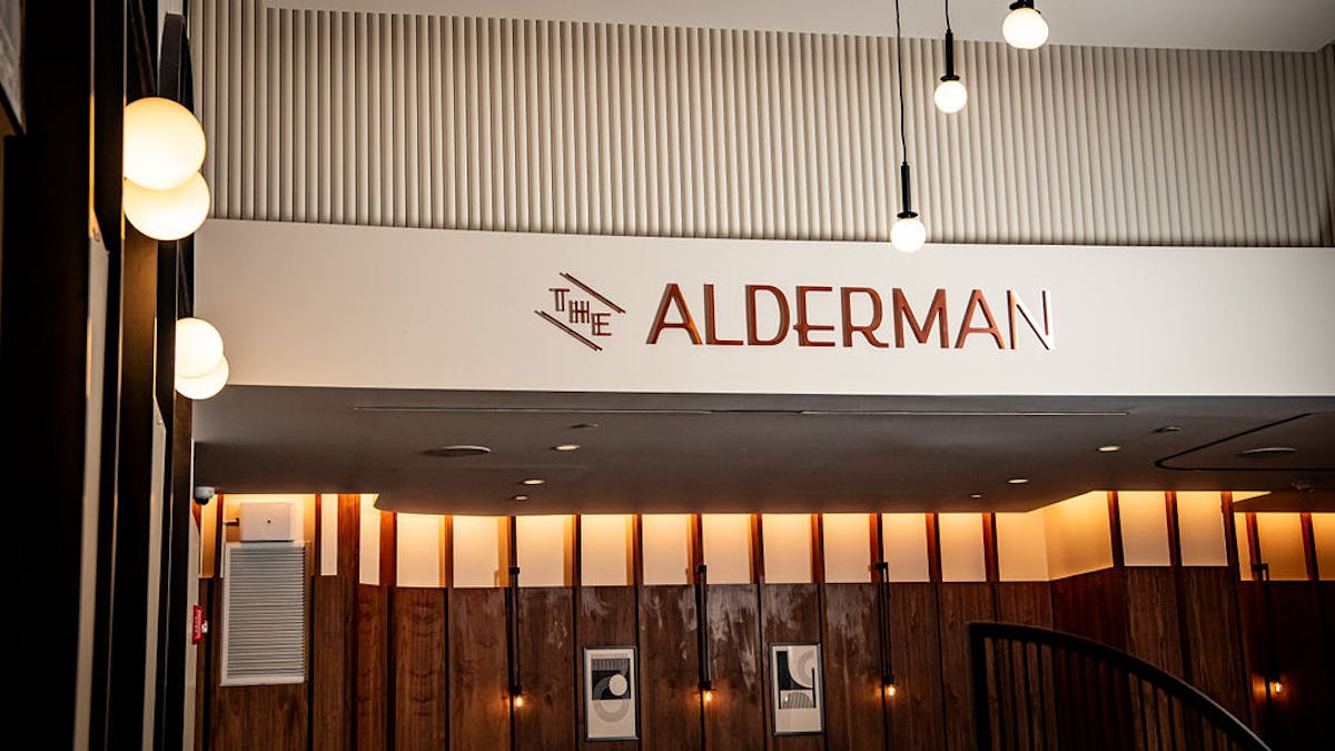 a sign above a store