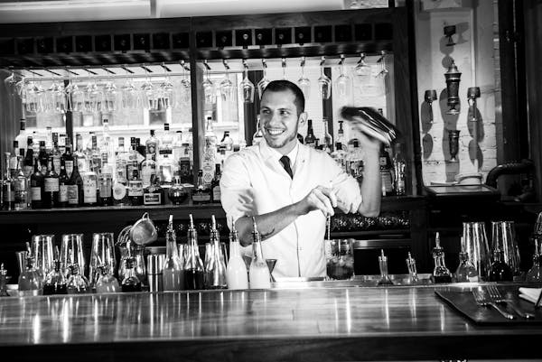 Bryan Schneider making drinks