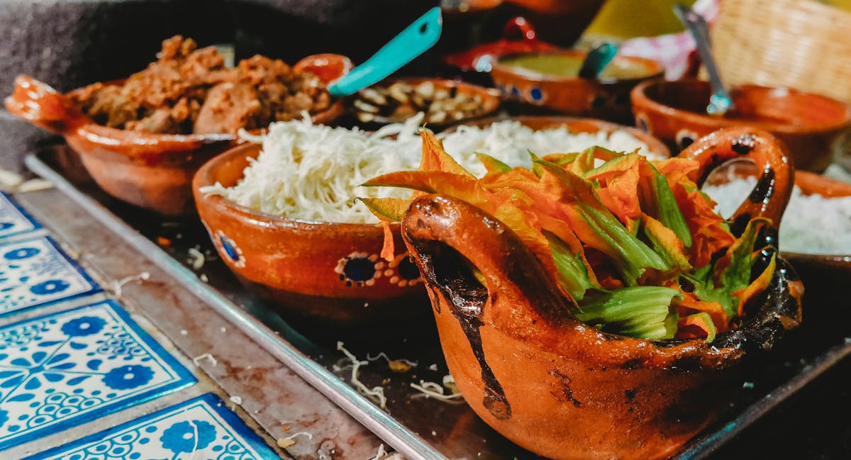 a close up of food on a table