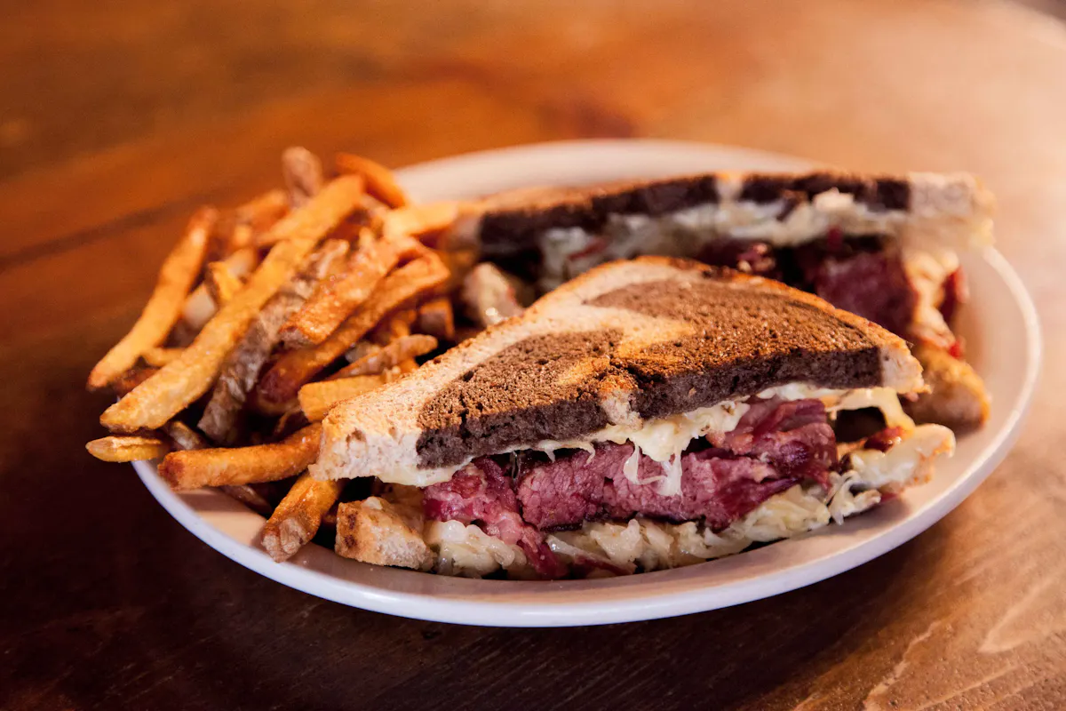 a close up of a sandwich on a plate