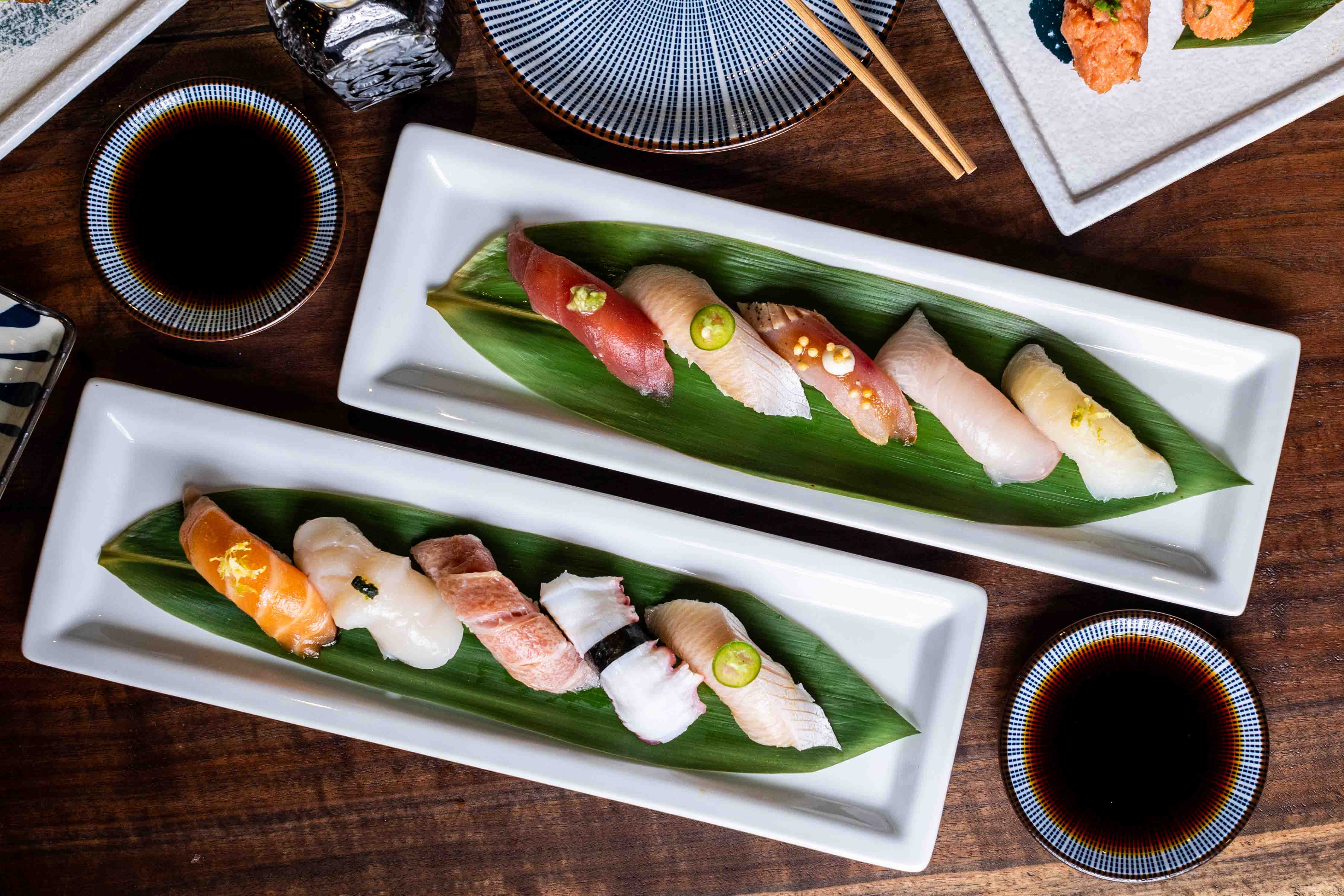 a bunch of food on a table