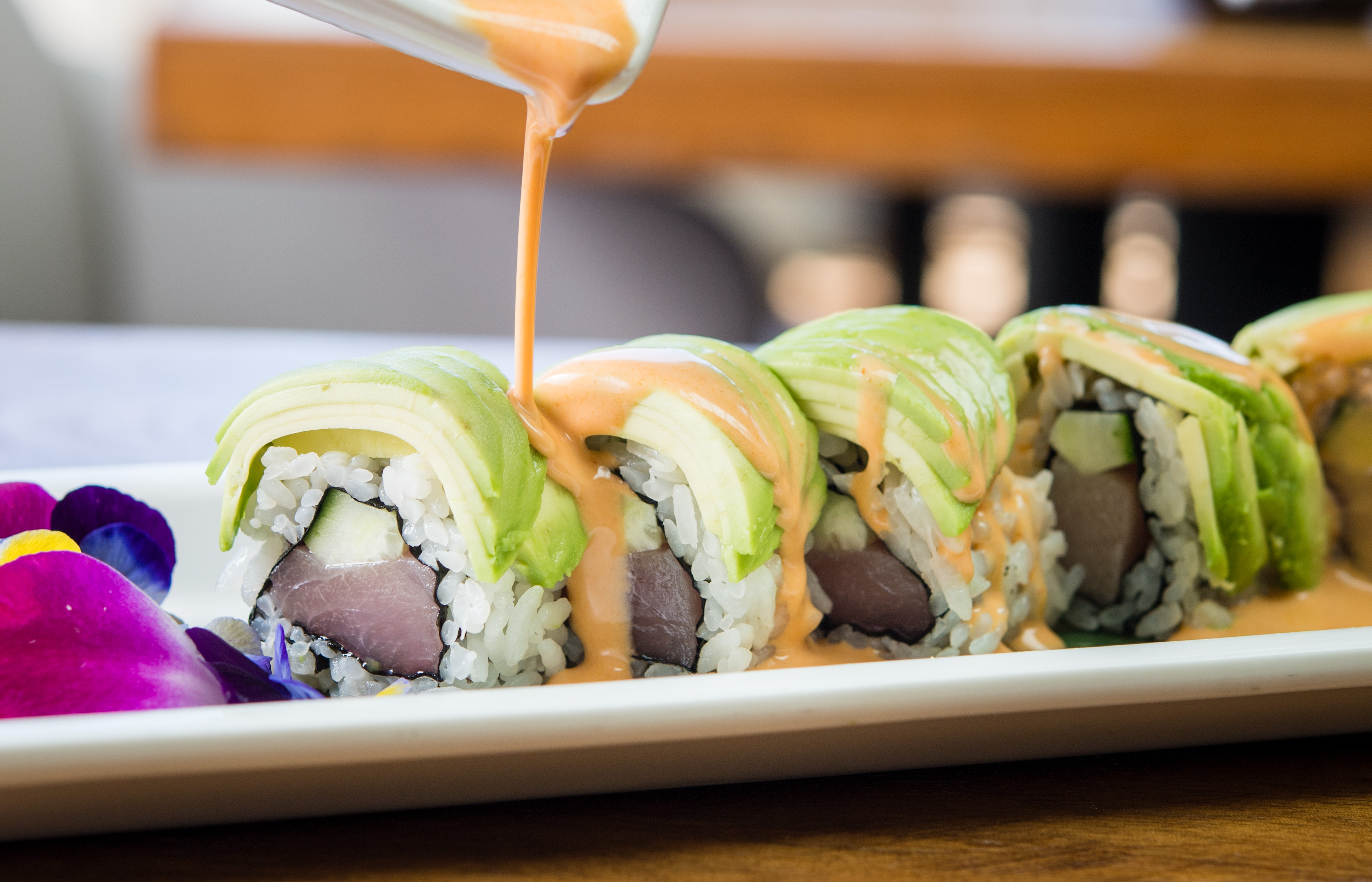 a close up of a tray of food