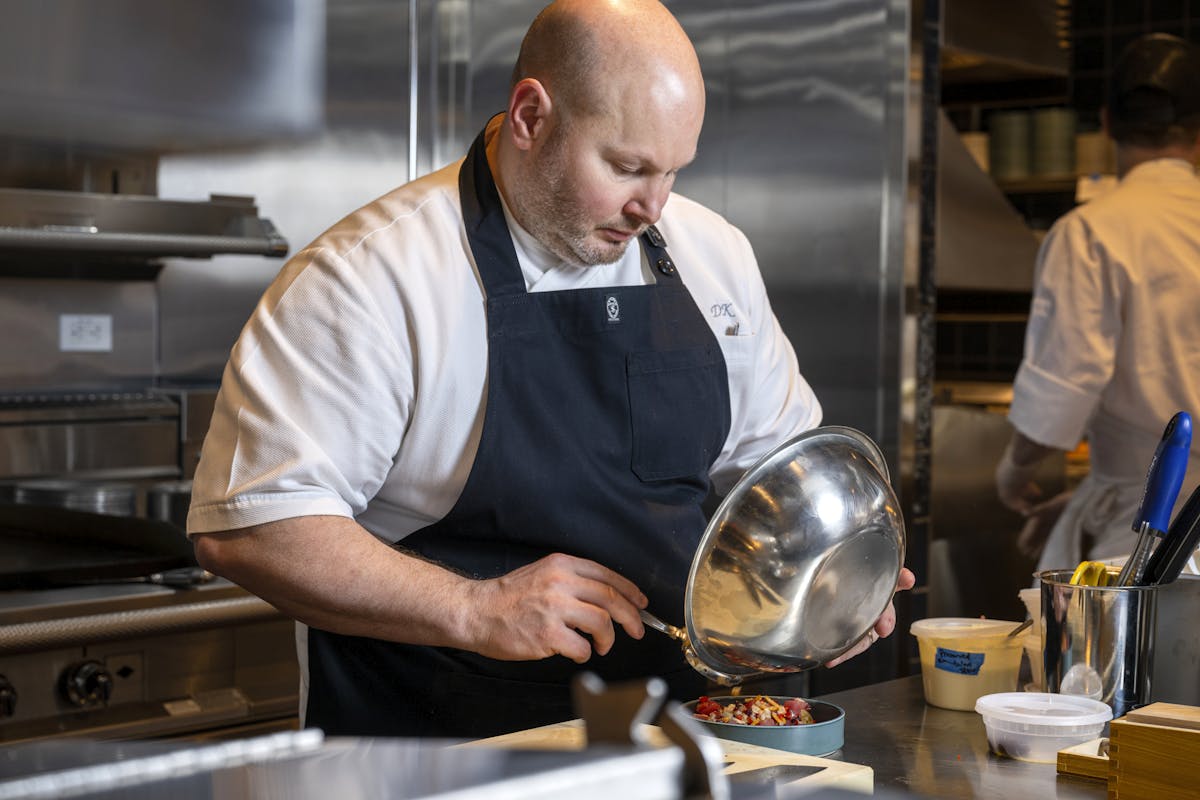 a man cooking